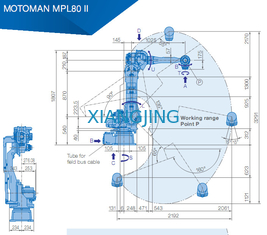 Lengan robot industri YASKAWA MPL80 II untuk memilih dan menempatkan 80kg Payload 2061mm Arm robots