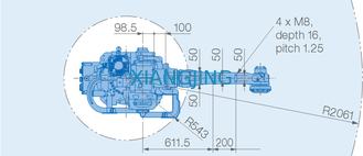 Lengan robot industri YASKAWA MPL80 II untuk memilih dan menempatkan 80kg Payload 2061mm Arm robots