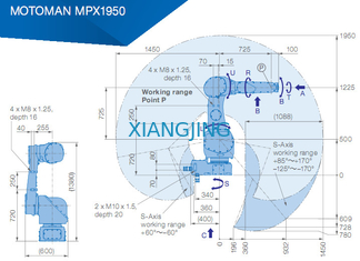 MPX1950 Digunakan Robot Yaskawa Untuk Melukis Robot Lengan 7kg Payload 1450mm