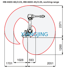menggunakan robot industri ABB IRB 4600 lengan robot 6 sumbu memilih dan menempatkan muatan 60kg memilih dan menempatkan mesin