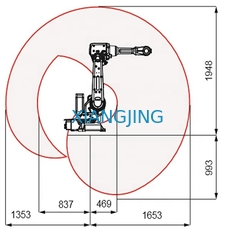 Penanganan material robot industri ABB yang digunakan ABB IRB 2600ID mesin humanoid robot 6 sumbu
