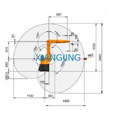 6 Sumbu Digunakan Robot Kuka Robot Industri Gripper KR 10 R1420 10kg Nilai Muatan